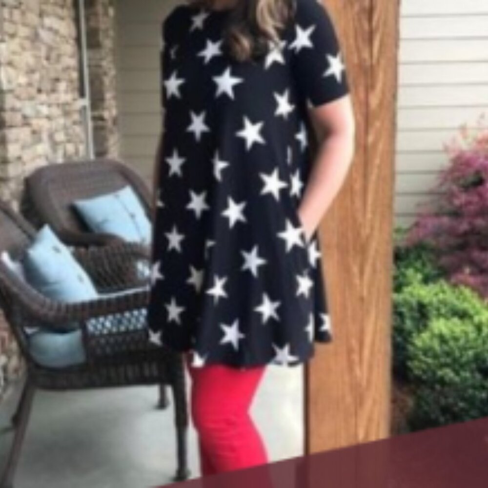 NWT Swing Tunic Black with Big Stars